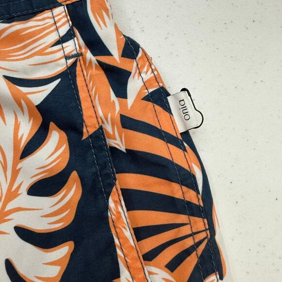 Onia Men's The Calder Swim Trunk Shorts Tropical Floral Orange/Navy MEDIUM - Picture 2 of 11